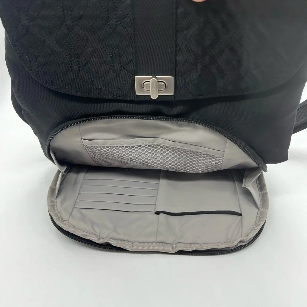 TRAVELON UNISEX BLACK TRAVEL SHOULDER BAG PURSE EXCELLENT CONDITION